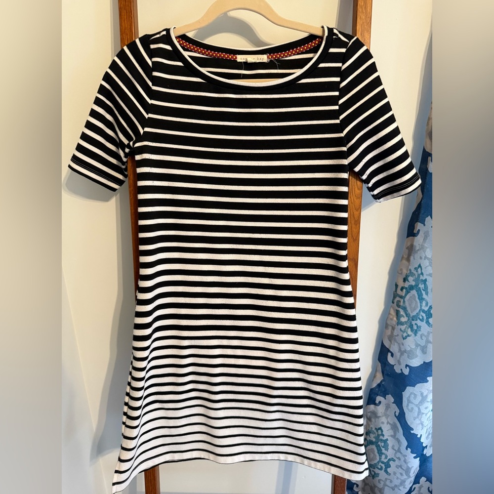 Copper Key Black and White Dress